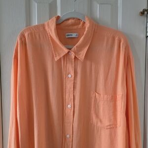 SONOMA BRAND WOMEN'S PLUS SIZE TANGERINE LONG SLEEVES FRONT BUTTON SHIRT SIZE 4X
